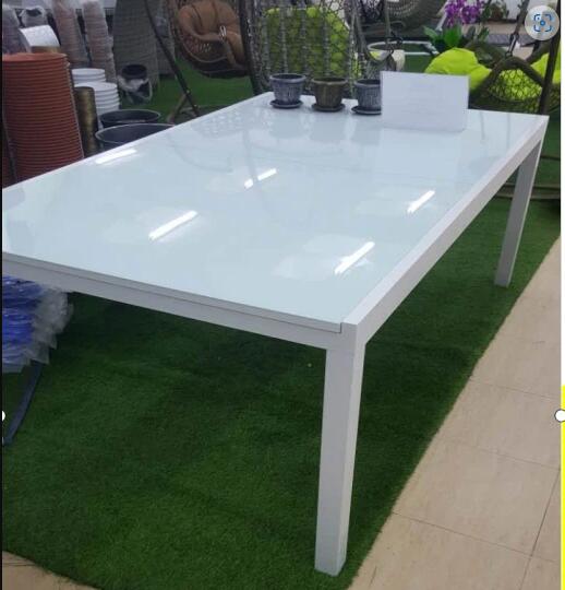 Aluminum Extendable Garden Table Up Tempered Glass