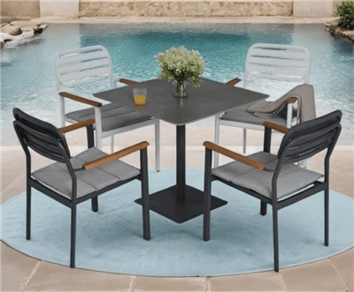 5-piece Square Outdoor Dining Table And Chair Set