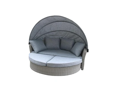 Round Rattan Sun Lounger